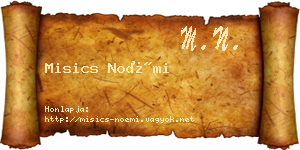 Misics Noémi névjegykártya