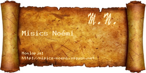 Misics Noémi névjegykártya